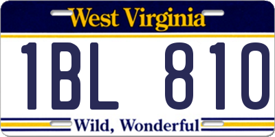 WV license plate 1BL810