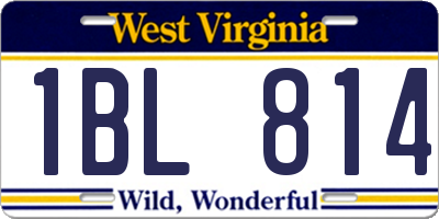 WV license plate 1BL814