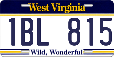 WV license plate 1BL815