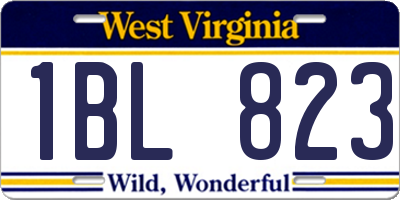 WV license plate 1BL823