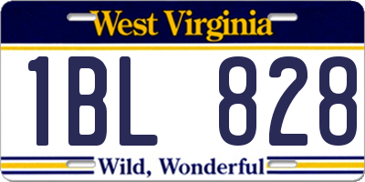 WV license plate 1BL828