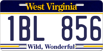 WV license plate 1BL856