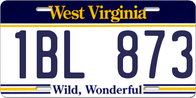 WV license plate 1BL873