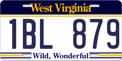 WV license plate 1BL879