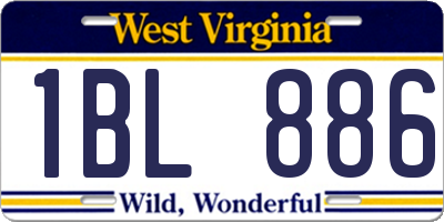 WV license plate 1BL886