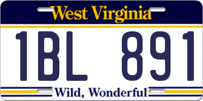WV license plate 1BL891