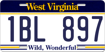 WV license plate 1BL897