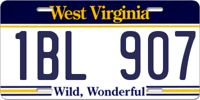WV license plate 1BL907