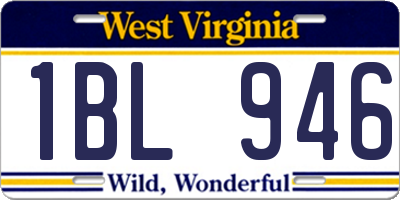 WV license plate 1BL946