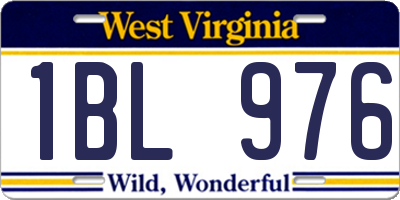 WV license plate 1BL976
