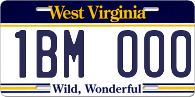 WV license plate 1BM000
