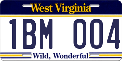 WV license plate 1BM004