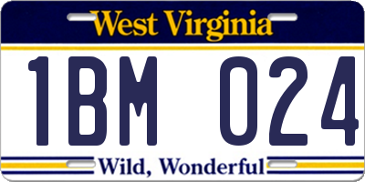 WV license plate 1BM024