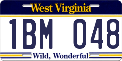 WV license plate 1BM048