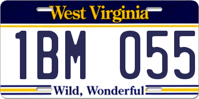 WV license plate 1BM055