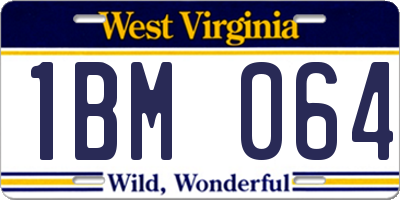 WV license plate 1BM064