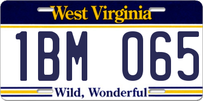 WV license plate 1BM065