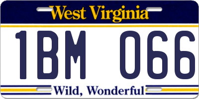 WV license plate 1BM066