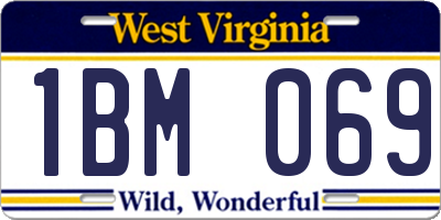 WV license plate 1BM069