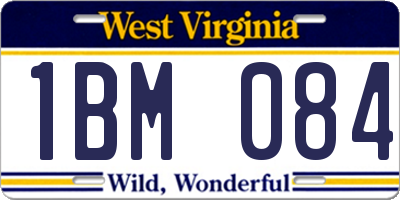 WV license plate 1BM084