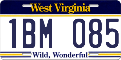 WV license plate 1BM085