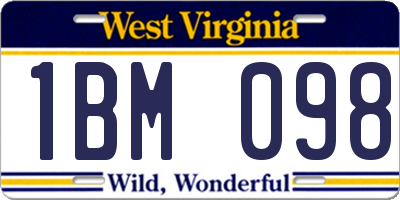 WV license plate 1BM098