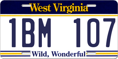 WV license plate 1BM107