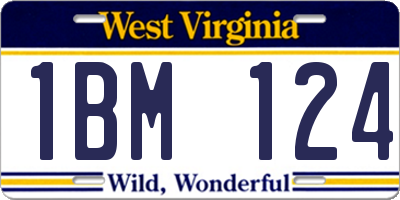 WV license plate 1BM124