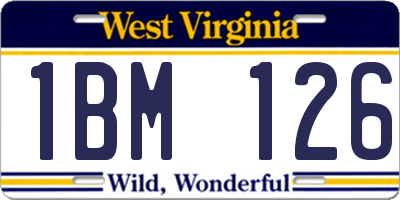 WV license plate 1BM126