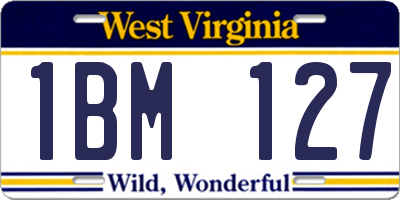 WV license plate 1BM127