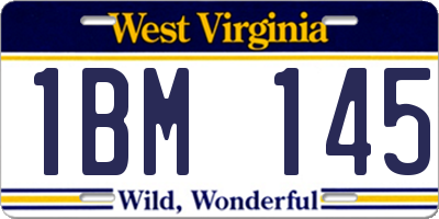 WV license plate 1BM145