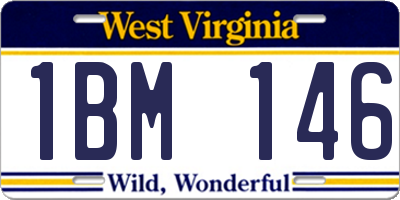 WV license plate 1BM146