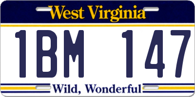 WV license plate 1BM147