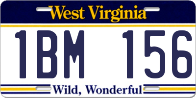 WV license plate 1BM156