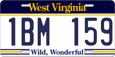 WV license plate 1BM159