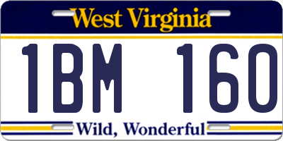 WV license plate 1BM160