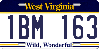 WV license plate 1BM163