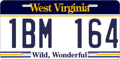 WV license plate 1BM164