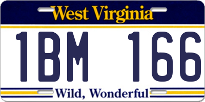 WV license plate 1BM166