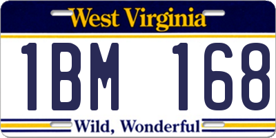 WV license plate 1BM168