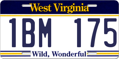 WV license plate 1BM175