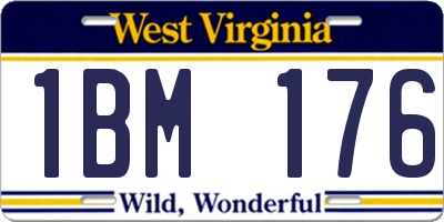 WV license plate 1BM176