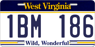 WV license plate 1BM186