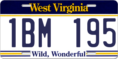 WV license plate 1BM195