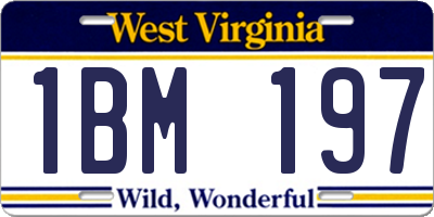WV license plate 1BM197