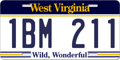 WV license plate 1BM211