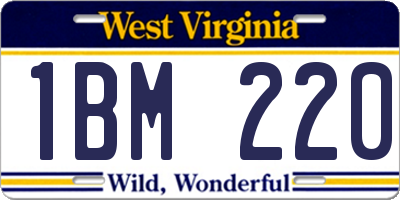 WV license plate 1BM220