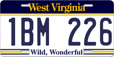 WV license plate 1BM226