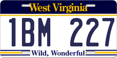 WV license plate 1BM227