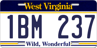 WV license plate 1BM237